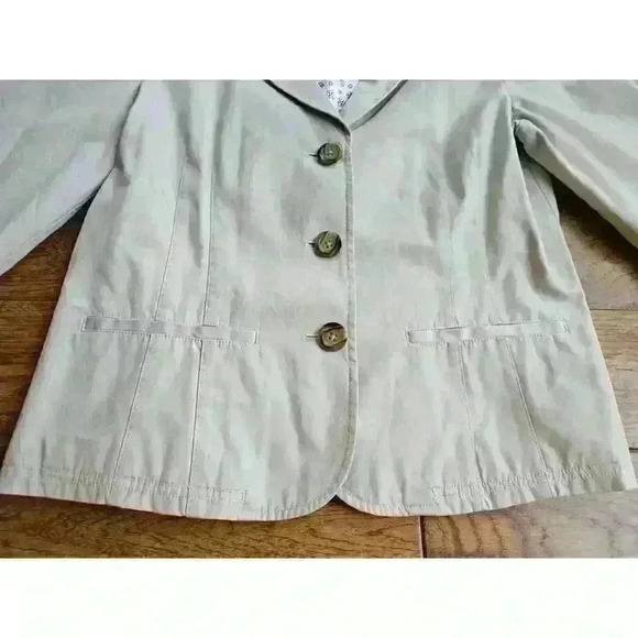 Vintage L.L. Bean Women’s Beige Button Down Jacket Size 12 - Picture 6 of 7